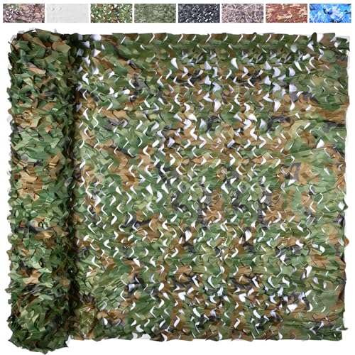 Woodland Camo Netting 10x10ft (3m x 3m) - 150D Polyester Hunting Camouflage Net