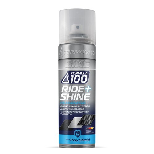 Formula 100 Ride + Shine Bike Finish Protectant and Rejuvenator – For Bicycles, Electric Bikes & eMotos – Protects Against UV Rays, Dirt, Dust & Grime + Repels Water, Mud & Salt