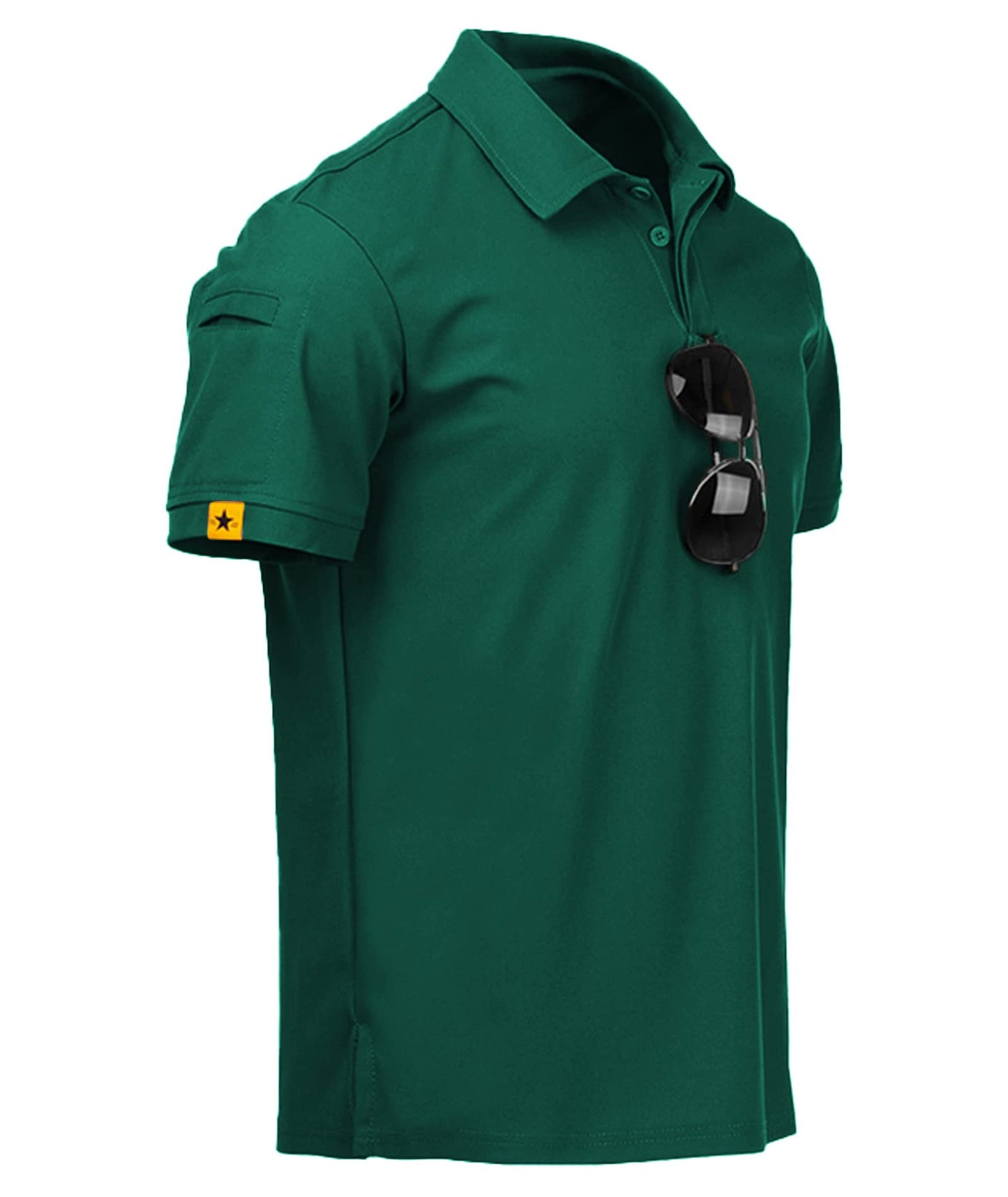 ZITY Mens Polo Shirt Short Sleeve Sports Tactical T-Shirt Athletic Golf Polos Daily Casual Stylish Collared Shirts for Men Forest Green 4X-Large