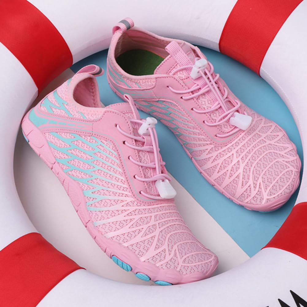 ELETON Barefoot Shoes Women Men Footwear, Wide Toe Box Hiking Zero Drop Non-Slip Quick-Dry River Boat Pool Beach Water Shoes, Lightweight Swimming Running Walking Sneakers Unisex Pink