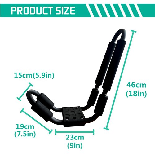HUIMENG J Bar Kayak Roof Rack Universal Kayak Saddle Kayak Carrier Holders for Canoe, SUP, Kayaks, Surfboard and Ski Board Rooftop Mount on SUV, Car and Truck Crossbar (Kayak roof Rack)