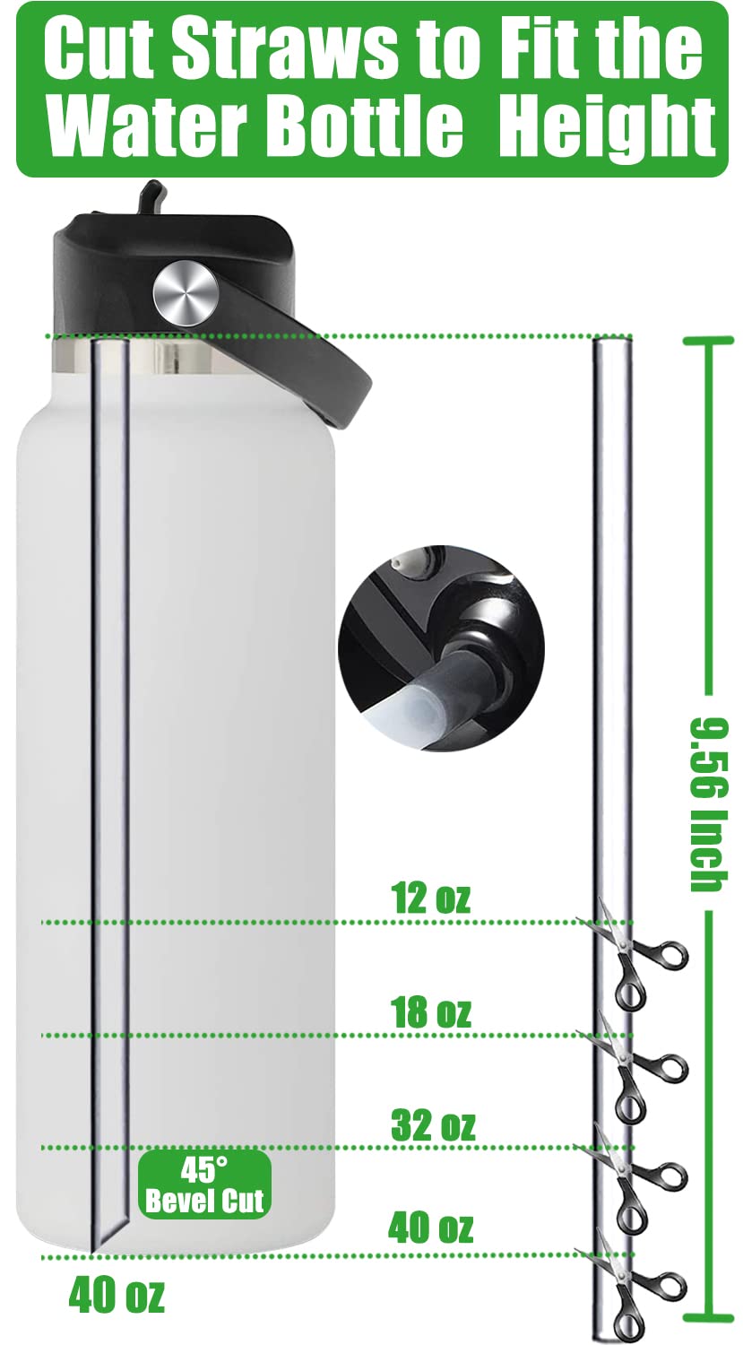 Upgraded Straw Lids for Hydro Flask Wide Mouth Bottle 32 40 oz, High Flow Bite Valve and Flex Handle for Hydroflask Lids with Straw Top Cap Replacement, Black&White