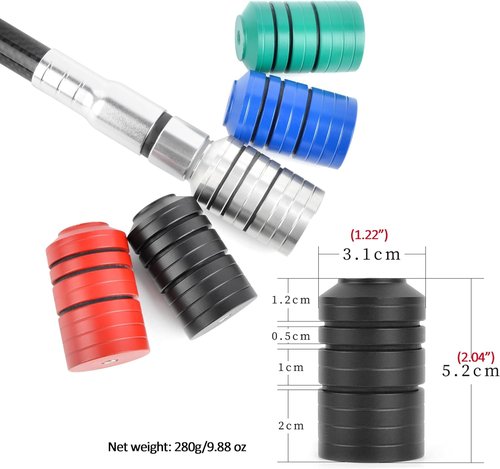 wolfman Archery Bow Stabilizer Weight Kit Detachable Bow Stabilizer Weights Kit Universal 5/16 Thread Counterweight Kit Bow Riser Counterweight for Compound Bow Recurve Bow Balance Bar (Black)