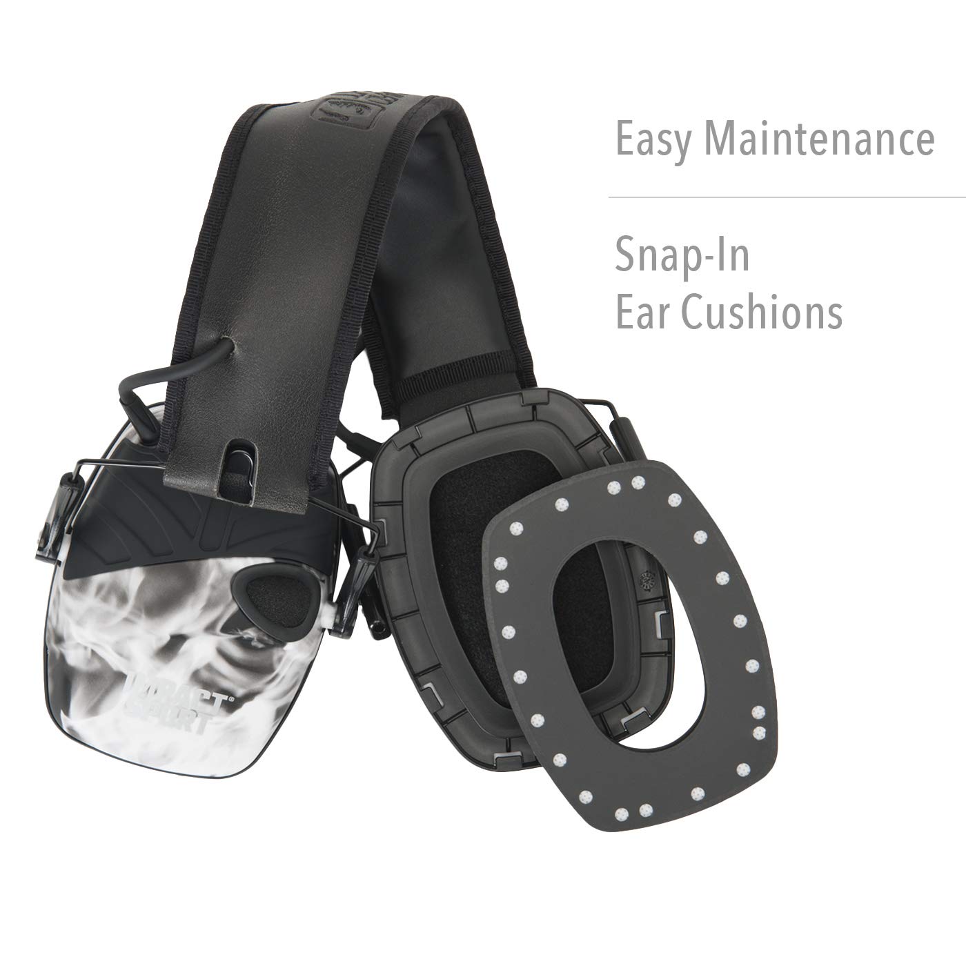 Howard Leight R-02531 by Honeywell Impact Sport Sound Amplification Electronic Shooting Earmuff, Smoke
