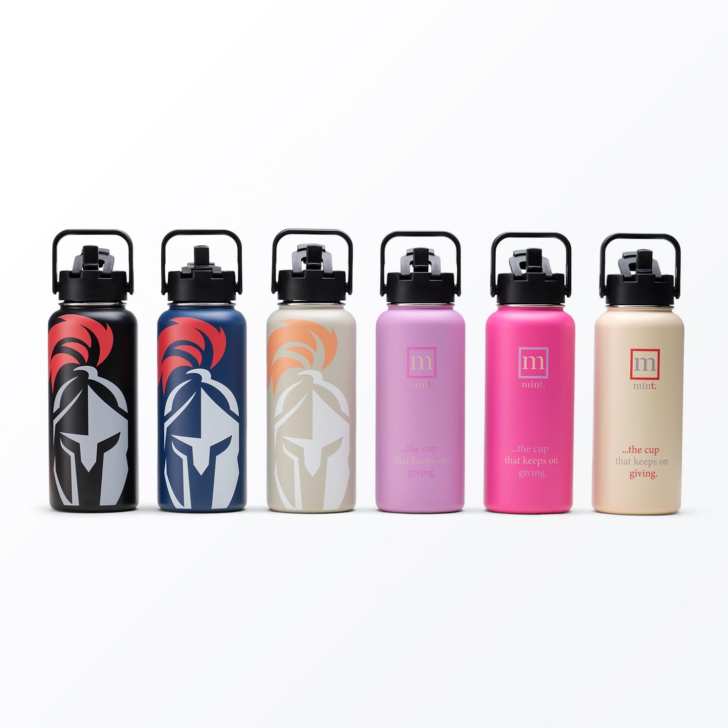 Mint Sport Insulated Stainless Steel Water Bottle with Straw – 32 oz BPA-Free Sports Water Bottle, Leakproof Double-Wall Vacuum Insulation for Gym, Travel & Sports (Midnight Black)