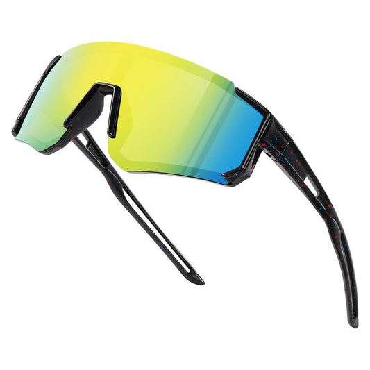 Fanshen Kids Baseball Sunglasses for Boys Girls Ages 3-12, Sports Polarized Youth Baseball Softball Sunglasses UV Protection (Bright Black/Gold)
