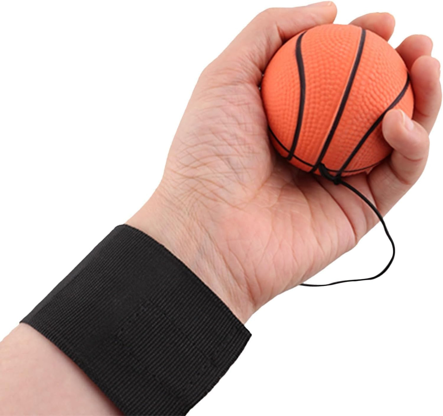 Essivox Basketball Wrist Return Ball, Sports Training Rubber Bouncy Ball on Elastic String, 2.36 Inch, for Exercise and Training