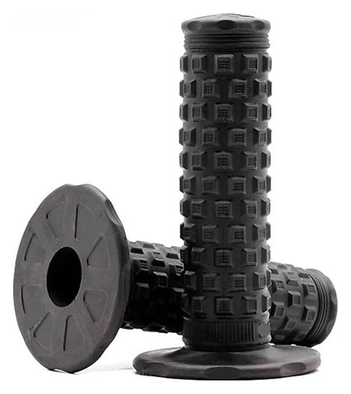 BYYINGSUS Motorcycle Grip Bike Grips 7/8" Rubber Bike Handle Grip Compatible with Handlebar Mx Pillow Top Throttle 22mm Bar(Black-Black)