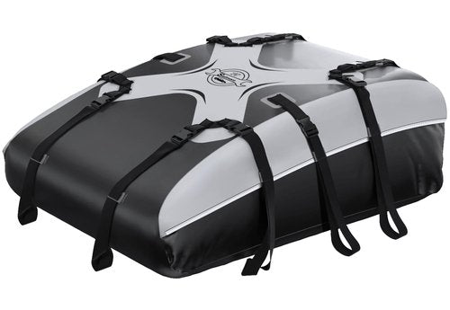Sailnovo Car Roof Bag Cargo Carrier 20 Cubic,Waterproof Cargo Roof Bag for All Vehicles with/Without Roof Rack with Strap, Anti-Slip Mat,6 Door Hooks(Classic Gray-Black)