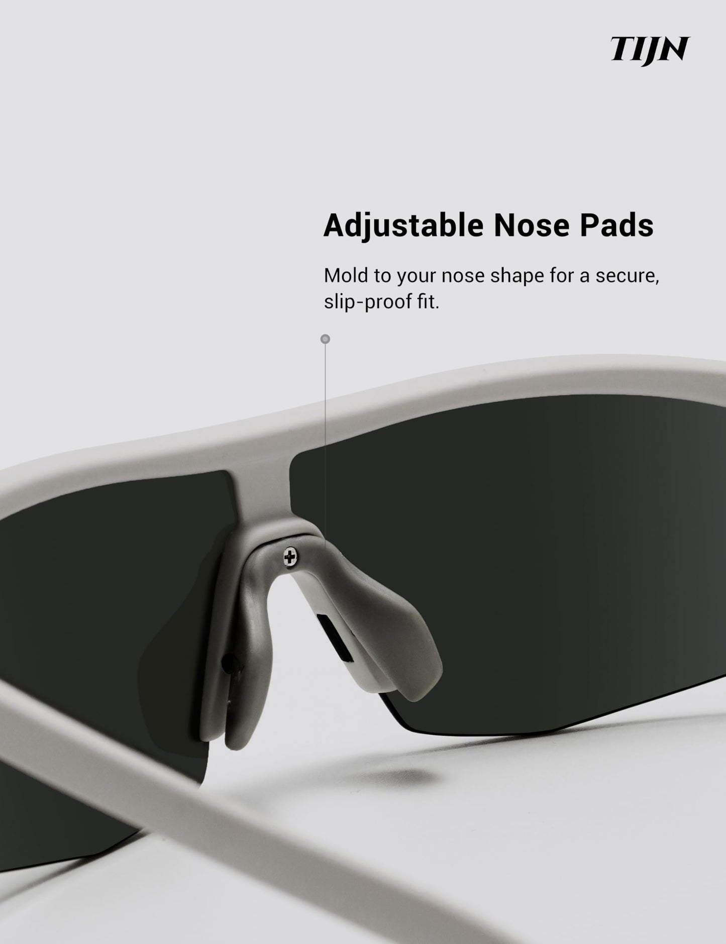 TIJN Anti-Slip Sports Sunglasses for Men Women, UV400 Running Baseball Cycling Golf Hiking Fishing Wrap Around Outdoor Glasses, Mechapulse