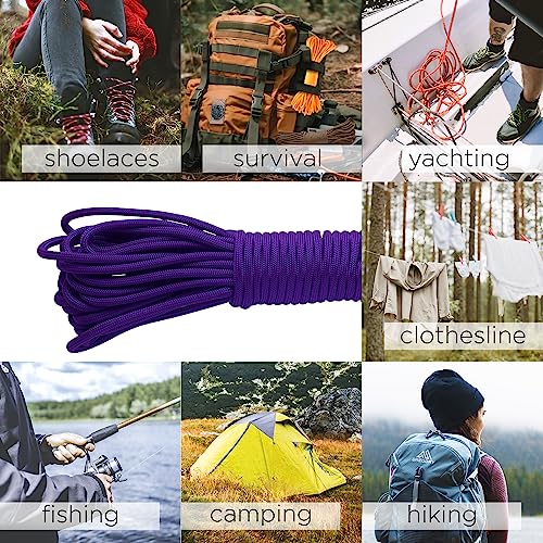 Paracord Rope 550 lb 4mm - Indigo Camping Utility Cord 100 ft - Mil-Spec