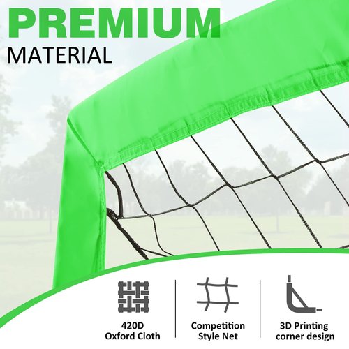 BOHEN 6x4FT Portable Soccer Goal for Kids Backyard with Carry Bag - Easy Folding Lightweight Fun for Outdoor Indoor Training Games for Teen Youth Adult (Green, 6x4FT, 1 Pack)