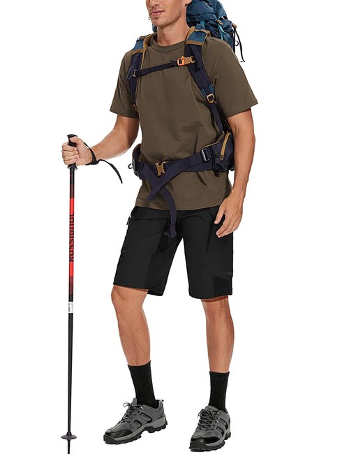 XKTTAC Men's Outdoor Quick Dry Lightweight Stretch Cargo Shorts for Hiking, Tactical, Casual, Fishing, Golf, Camping, Travel with 6 Pockets (Black, X-Large)