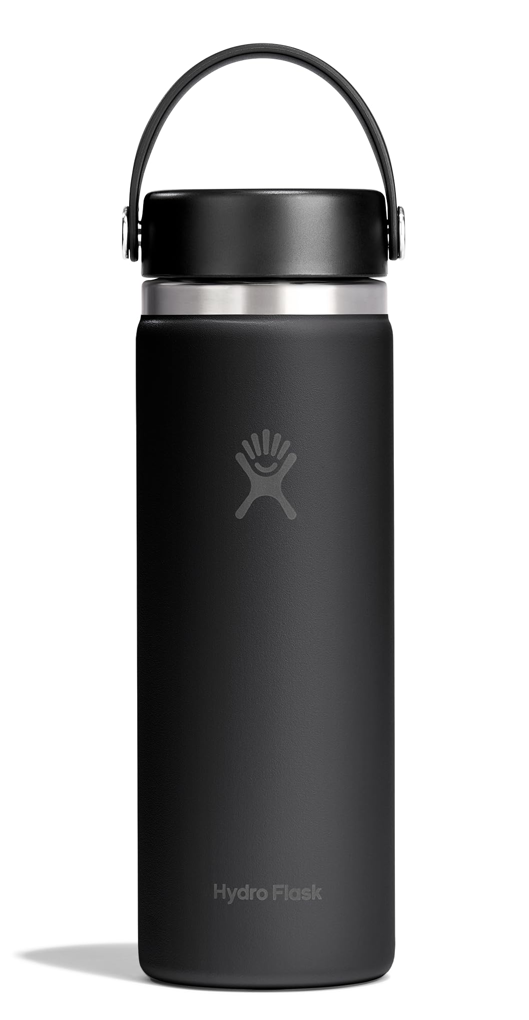 Hydro Flask Water Bottle - Insulated Stainless Steel - Wide Mouth Flex Lid, Non Spill, Leakproof and Refillable in 20 Oz Tonal Black