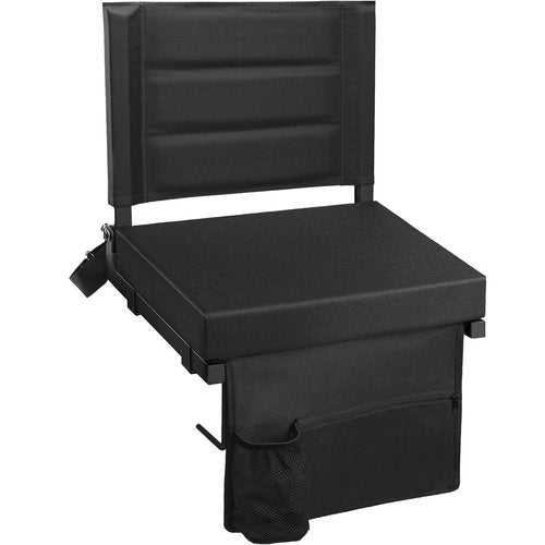 GravGrow Stadium Seats with Back Support, Portable Bleacher Chairs with Back and Cushion, Thick Padded Bleacher Seat, Lightweight Folding Stadium Chair for Sports Events