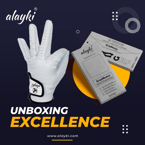 Alayki Birdie Premium Golf Glove for Left Hand - 100% Natural Sheep Leather - Superior Grip & Comfort - Lightweight, Breathable, Durable for Men & Women Golfers (Medium, Left)