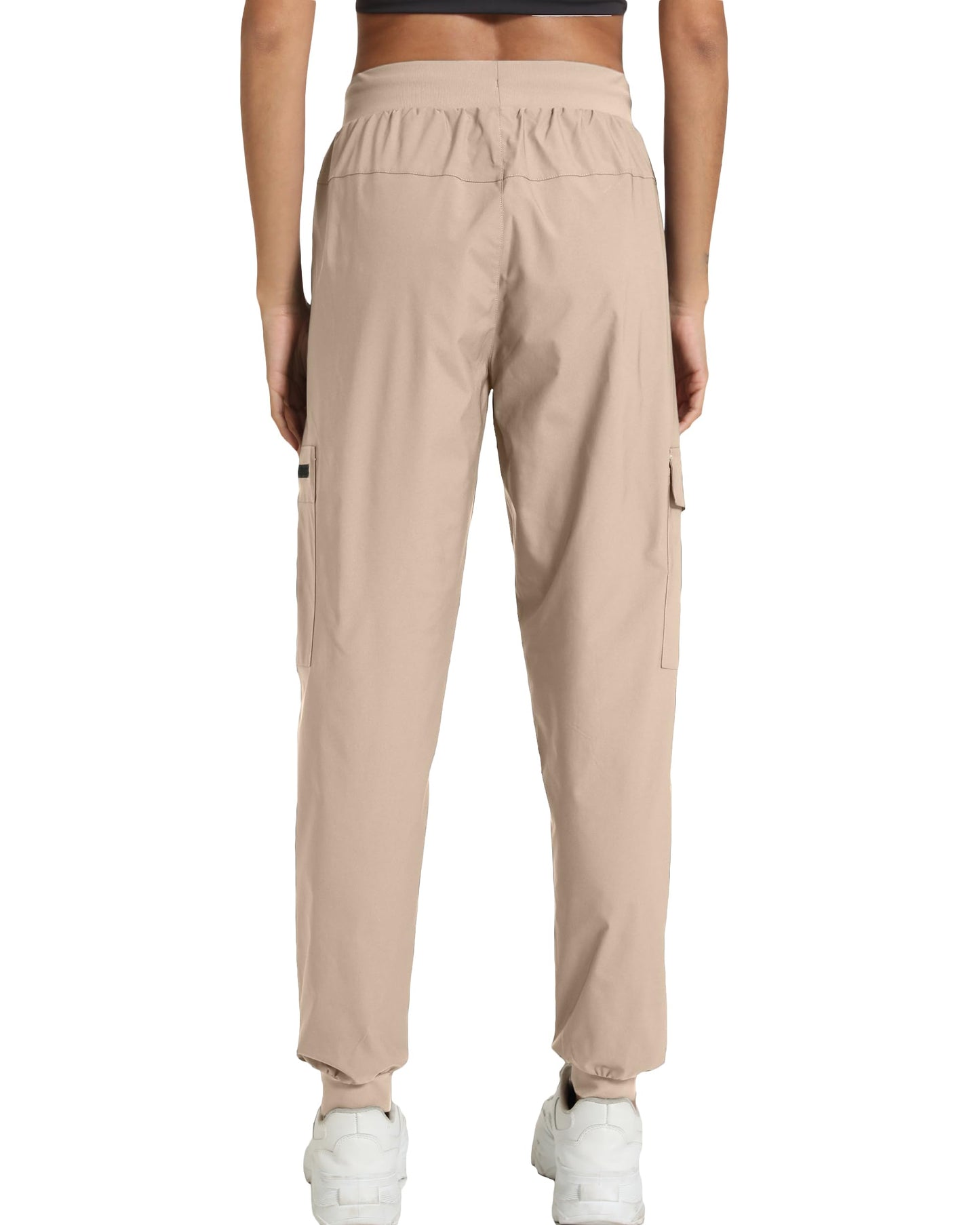 Womens Hiking Pants Water Resistant - Cargo Joggers for Women with Pockets Lightweight Quick Dry Travel Camping Pants(Apricot, Medium)