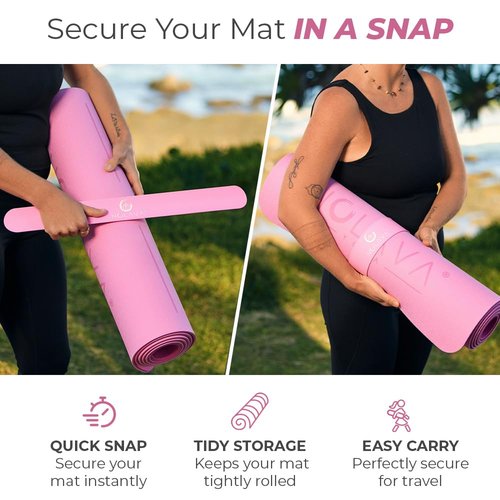 NOLAVA 6-Piece Pink Yoga Mat Set – Non-Slip Mat with Matching Kneeling Pad, Blocks, Strap & Slap Band – Complete Yoga Kit for Home Workouts & Beginners