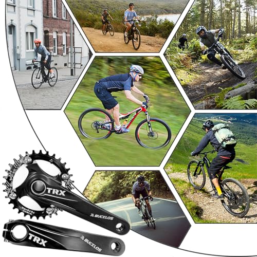 Mountain Bike Crankset 30T-42T Hollow Integrated 170mm Black - 104 BCD