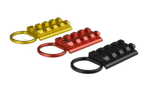 TWP Weaver/Picatinny Rail Top Mount with Rear Iron Sight and Removeable Pull Ring Aluminum 6082 Anodized Red Fits Glock
