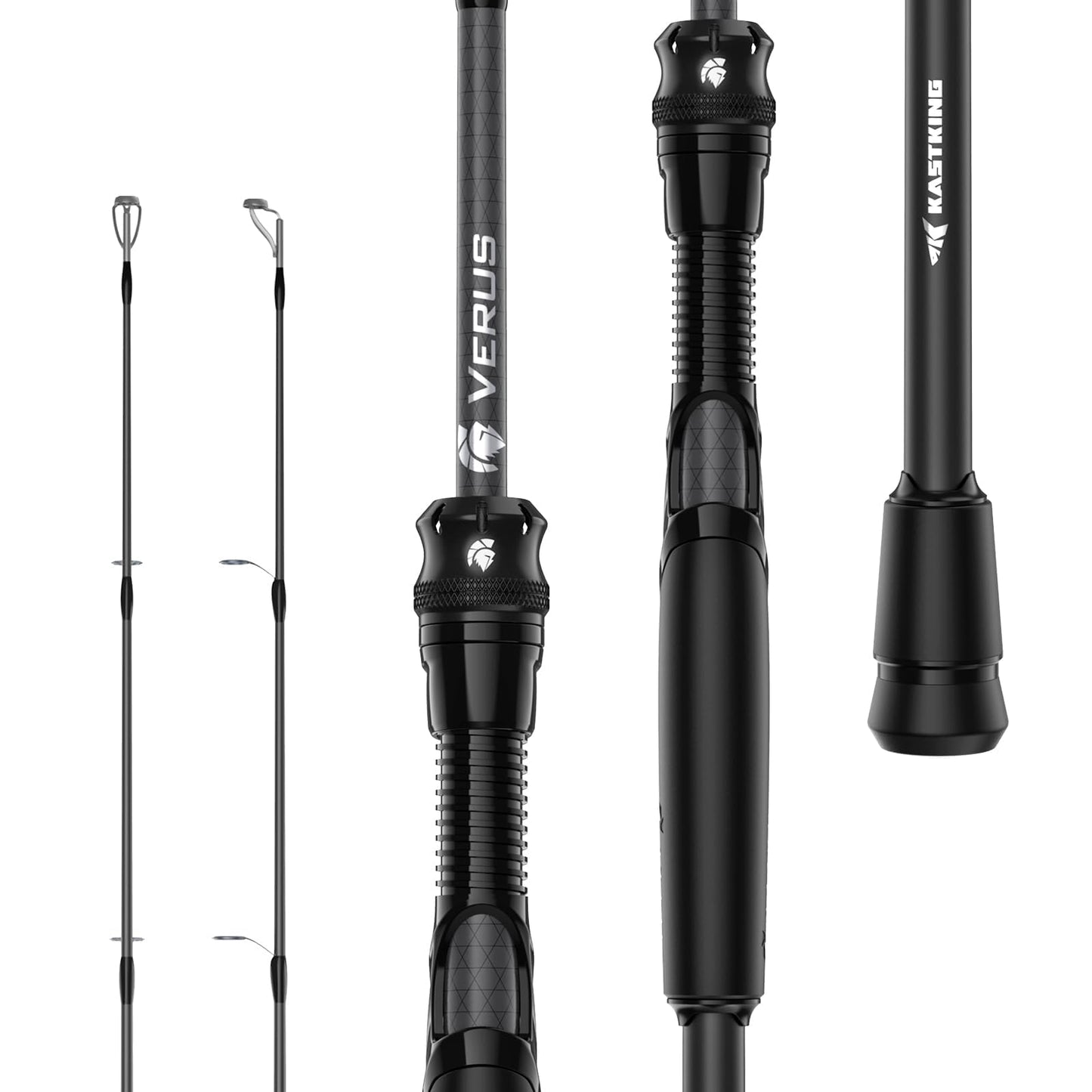 KastKing Verus Performance Spinning & Casting Fishing Rod with Extra Tip, Lightweight KastFlex IM6 Graphite, FazLite Rings Guides, EVA Grip, PTS Power Transition System, Spin, 7'6", MH