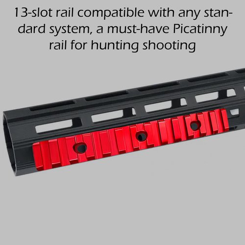 GOTICAL 13 Slots Red Rail Section Compatible for M Lock Set of 2 Pieces