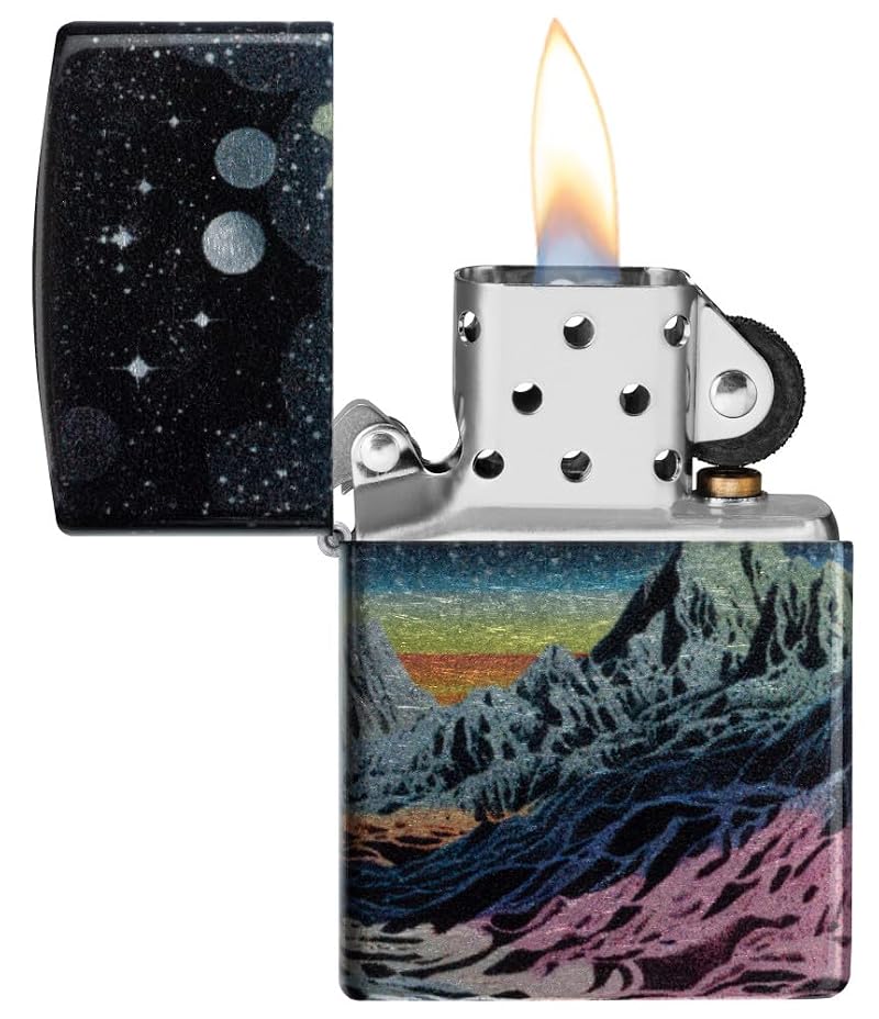 Chrome Space in Color Zippo Lighter - Space Lighters Variation