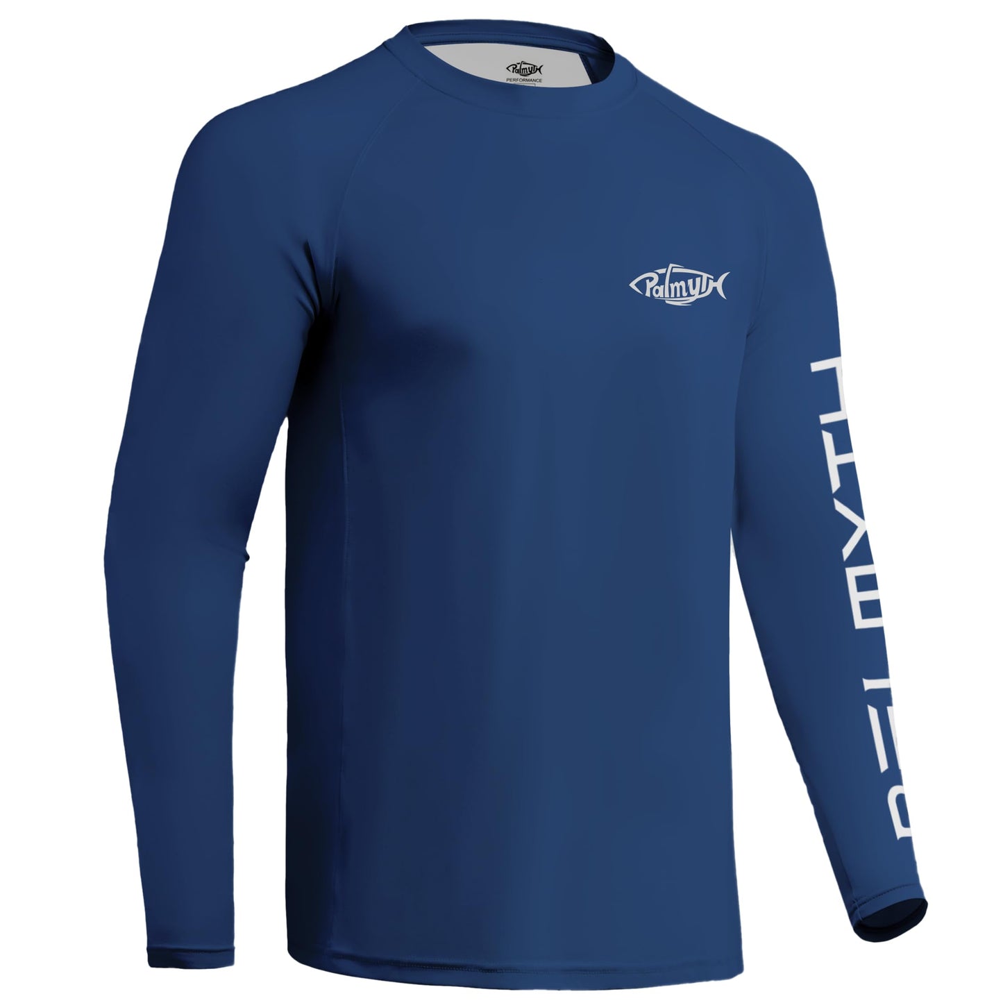 Palmyth Fishing Shirts for Men Long Sleeve UPF 50+ T Shirt Sun Protection Tee (Dark Blue/Tidal, XL)