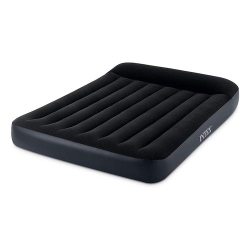 INTEX 64147ED Dura-Beam Standard Pillow Rest Air Mattress: Fiber-Tech ??Full Size ??Built-in Electric Pump ??10in Bed Height ??600lb Weight Capacity