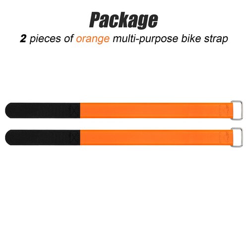 Bicycle Straps for Bike Rack with Buckle - CARGEN Multi-Purpose Tighten Straps, Bicycle Tie Downs Bike Wheel Stabilizer Strap for Transportation and Storage, 2PCS, Orange, 1" x 26"