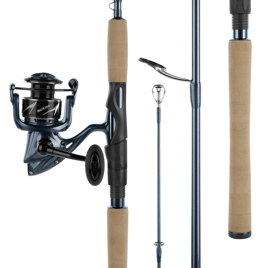KastKing Rekon Spinning Fishing Reel Combo 7'0" M 3000 Reel, Dark Grey