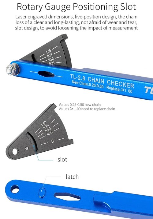 Bicycle Chain Wear Indicator Gauge Checker Aluminum Alloy Measurement Tools