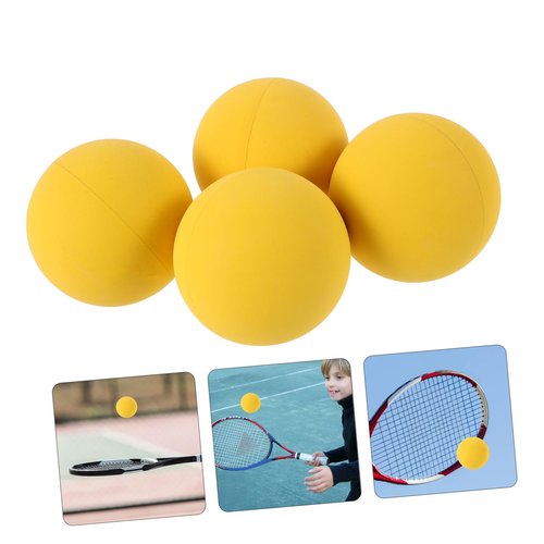SUPVOX Highly Visible Bouncing Balls Racket Balls Boys and Girls Party Favors Yellow 4pcs Set