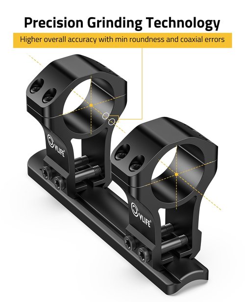 CVLIFE 1 inch Dovetail Scope Rings Mount for 3/8 inch or 11mm Dovetail Rails - High Profile 1" Rifle Scope Mount with See Through Base - 2 Pieces
