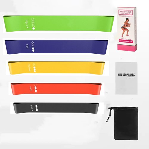 Resistance Bands Set for Men and Women, 5 Pack Exercise Bands with Different Resistance Levels, Long Elastic Workout Bands for Home Gym, Strength Training, Stretching, Yoga, Pilates, Rehab