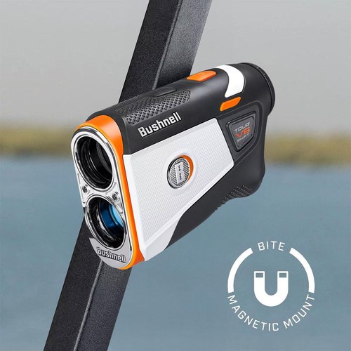 Bushnell Golf Tour V6 Shift Laser Rangefinder Patriot Pack | Slope Compensation, PinSeeker, Magnetic Mount, 6X Magnification, 1300 Yard Range, 3D Flyovers in App, Signature Series Golf Towel Bundle