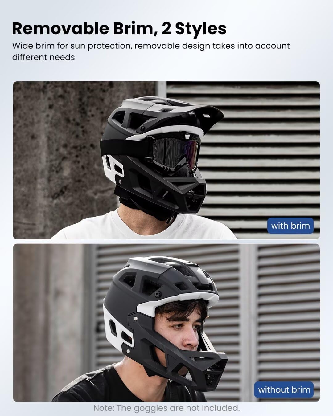 ILM Adult Mountain Bike Helmet Men & Women Full Face Lightweight BMX MTB Helmet ASTM CPSC CE Certified Cycling Helmet Model ZL-B068 (BW, Large)