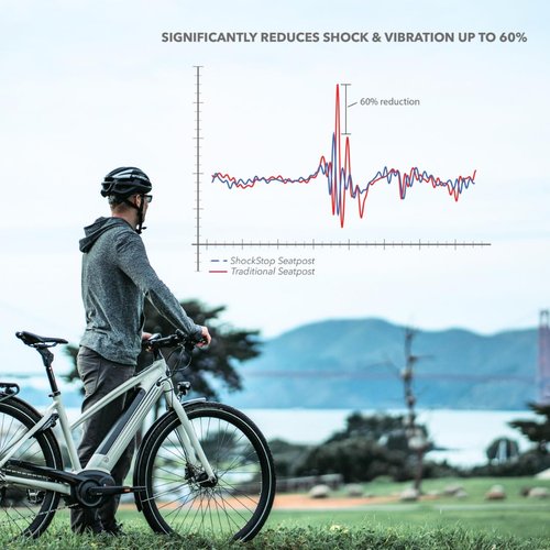 REDSHIFT ShockStop City Suspension Seatpost, Bicycle Shock Absorber, Bike Seat Post for E-Bike, City, Commuter, Aluminum, 31.6mm Dia x 400mm Length