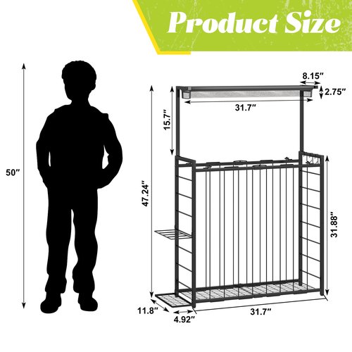 Sports Equipment Organizer, Big Garage Storage Ball Rack with Elastic Straps and 3 Hooks, Outdoor Toy Organizer Stand, Garage organization Storage Rack for Basketball, Football, Soccer, Volleyball