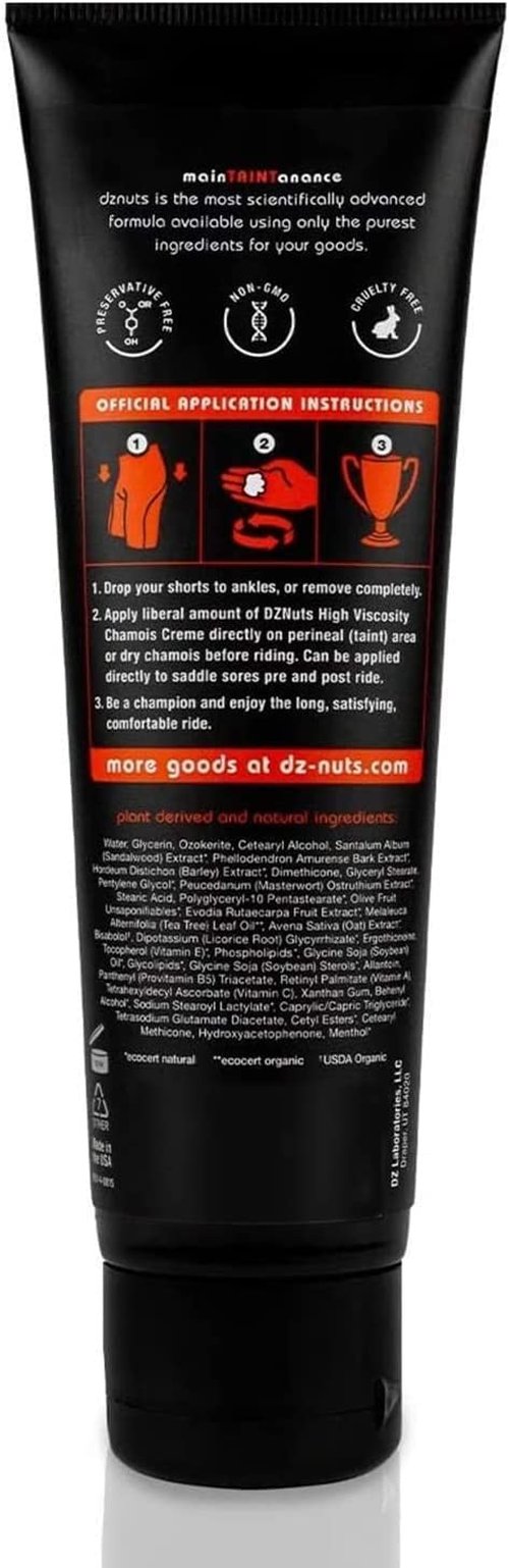 dznuts - Men's Pro Chamois Cream with Microfiber Towel, Anti-Chafing for Saddle Sores, Thigh Friction, Cyclists, Runners - 2 Pack (4 oz Each)