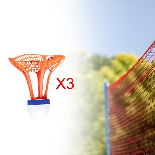CAQYPVH 3X Windproof Badminton Badminton Shuttlecocks Wear Resistant Stable Sports Training Badminton Balls for Garden, Orange
