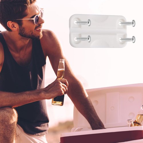 BOXOB 4pcs Cooler Hinges for Igloo, 2.32x1.26 Inch Cooler Plastic Hinges with 16 Screws Cooling Replacement Parts Kit Compatible with Igloo 50-165 Qt