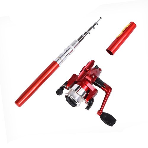 Pen Shaped Telescopic Fishing Rod with Fishing Reel Pocket Foldable Fishing Rod Reel Set Small Pen Fishing Rod Set