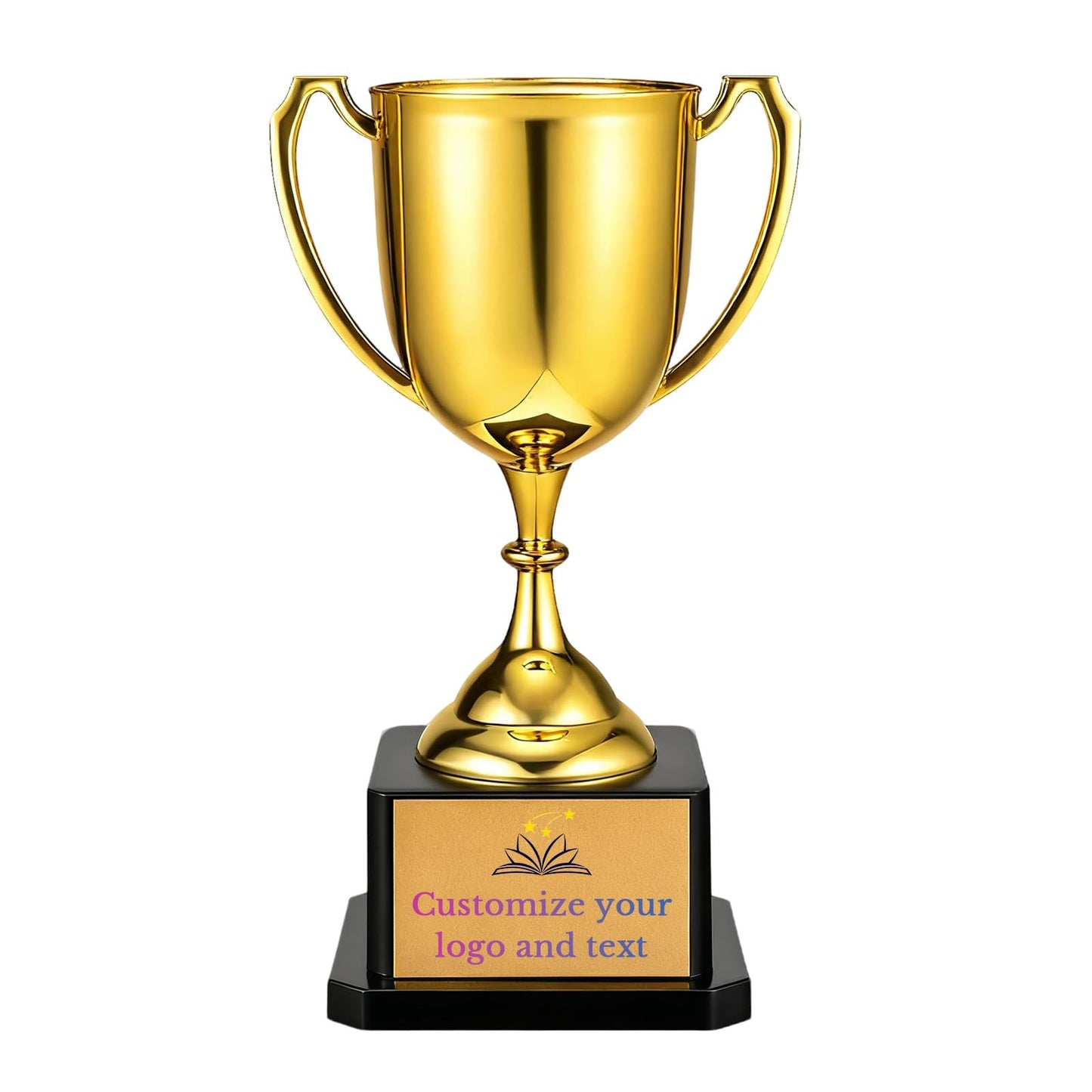 Overket Customizable Trophy - 7.5" Gold ABS Plastic, Personalized Trophy, Perfect for Sporting Events, Family Events, and Office Contests | Beautiful and Durable Display Gift