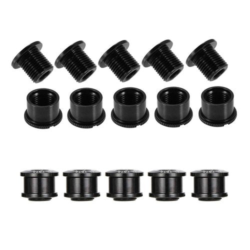 Saiper 10pcs M8 Single Bike Chainring Bolts 7075 Aluminum Alloy Bicycle Crankset Nuts Chainwheel Screws Fit for Road, Mountain, BMX, MTB, Fixie