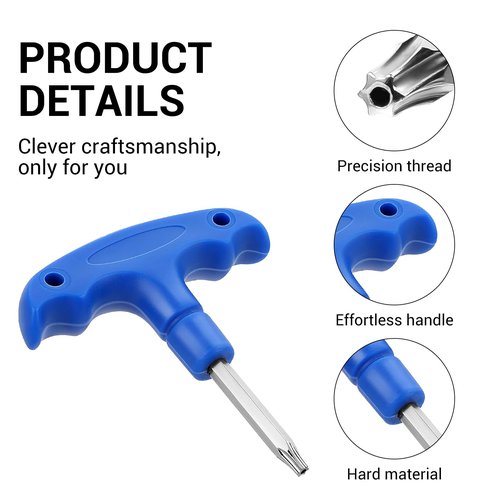QIYUDA 2 Pcs Golf Torque Wrench Tool, Stainless Steel Portable Golf Driver Club Adjustment Head Tool for T20 (Blue) and T25 (Black)