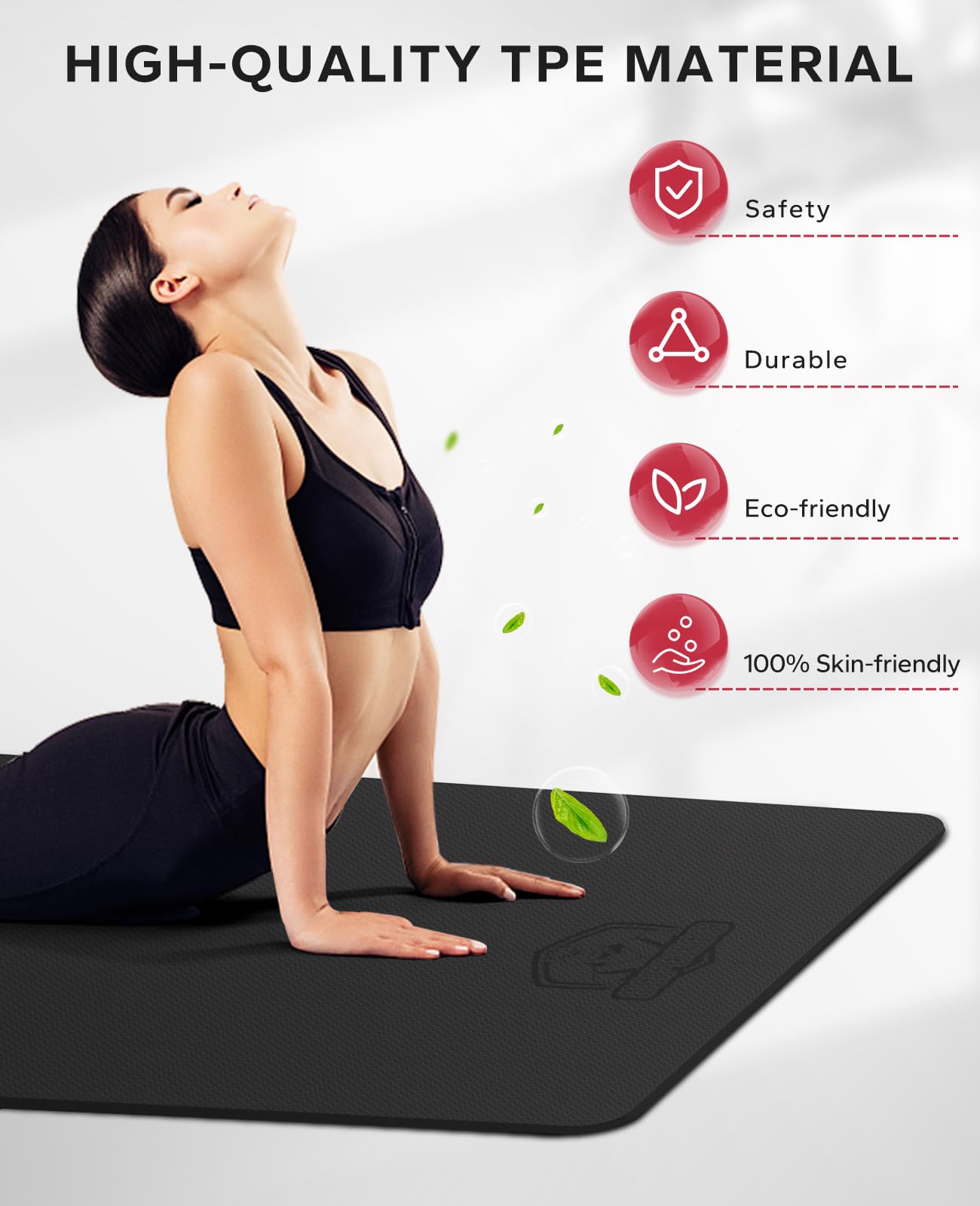 HAPBEAR Extra Large Yoga Mat 72"x48"x6mm (1/4 inch), Non-Slip, Durable,Thick Wide Exercise Mat for Home Workouts, Yoga, Pilates, Stretching Floor & Fitness Workouts