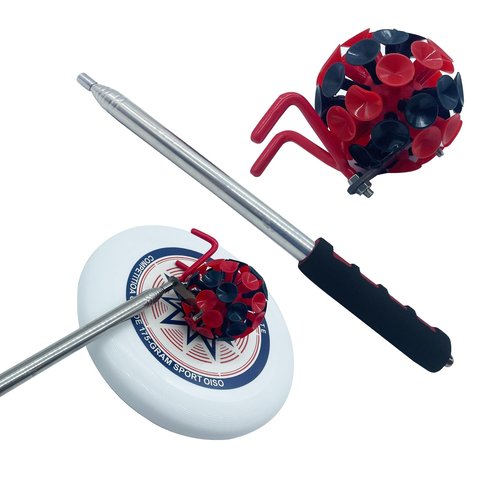 ishenkea 2 in 1 Disc Golf Retriever，16 Ft Disc Retriever Disc Golf，Extendable Disc Golf Retriever Pole with Suction Cup and Hook to Retrieve Discs in Water, Trees, Rocks, Bushes