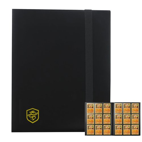 Fweel 9-Pocket Trading Card Binder, 360 Pocket Card Album for Standard Size Cards, Side-Loading Collector Folder for TCG, MTG, Sports, and Game Cards – Black