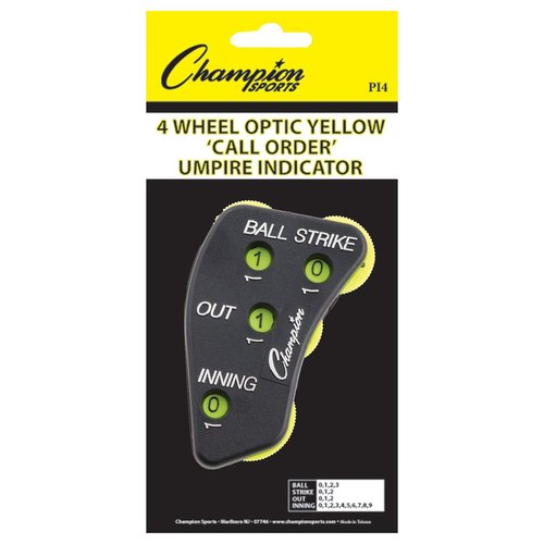 Champion Sports Baseball Umpire 4-Wheel Call Order Indicator, Black